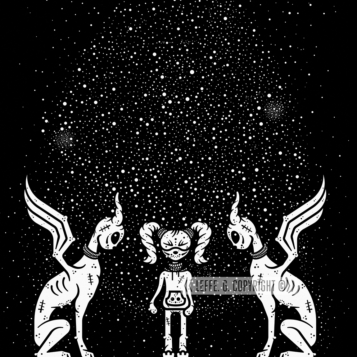 Dreaming Demons: Go Go Demon Girl, Giclée print by Leffe Goldstein. 夢見る悪魔: